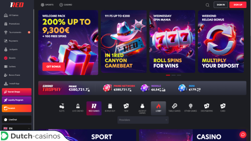 1Red Casino kort overzicht