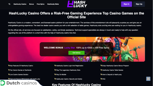 Hash Lucky Casino kort overzicht