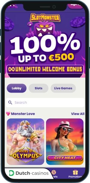 SlotMonster Casino mobiele app