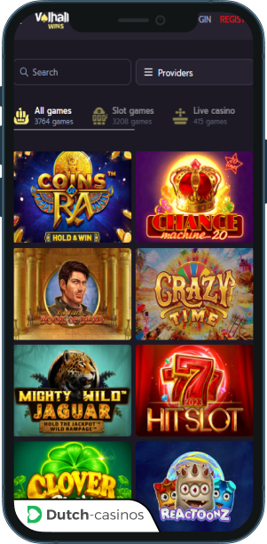 Valhallawins Casino mobiele app