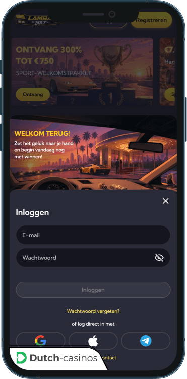 Lamba inloggen